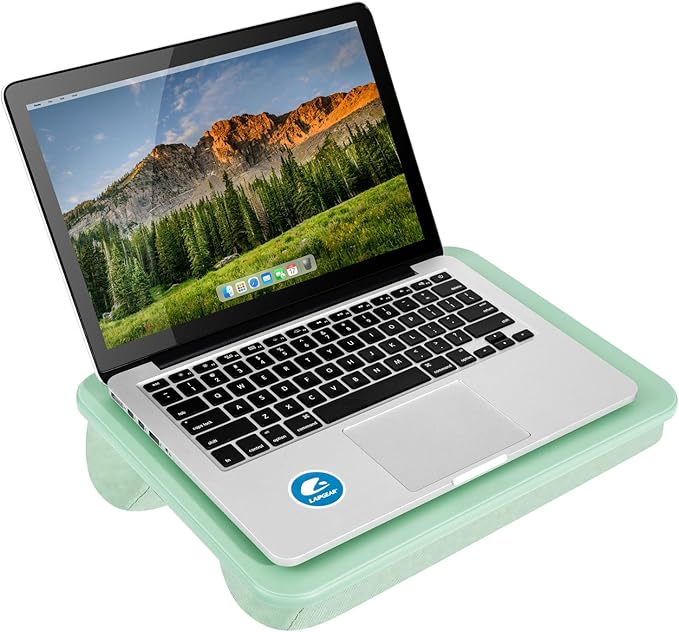 LAPGEAR Compact Lap Desk – Fits Up to 14″ Laptops – Sage Green – Style No. 43121