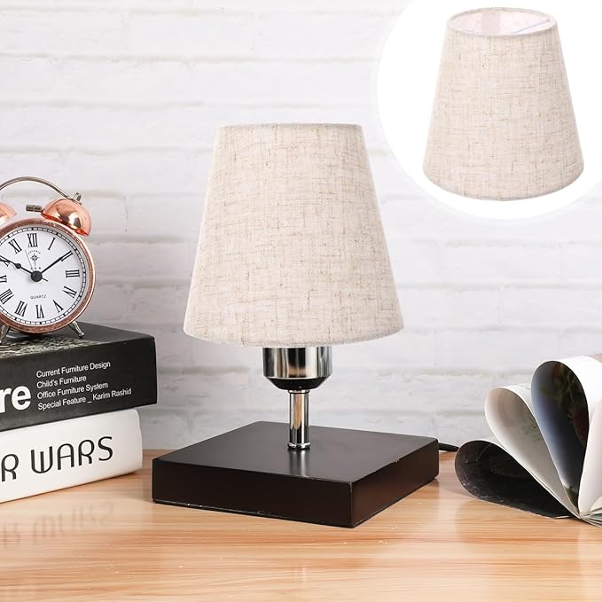 Kichvoe Beige Cloth Lamp Shades for Chandelier, Nightlight Bulbs Drum Chandelier Table Lamp Wall Floor- Easy Install, Durable Fabric, 5.51 X 5.51 X 5.11 Inch