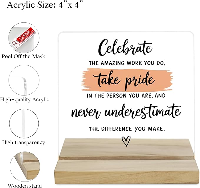 Work Encouragement Office Decor Sign, Acrylic Plaques Gifts for Women Coworker