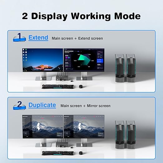 8K HDMI KVM Switch 2 Monitors 2 Computers,8K@60HZ USB3.0 Dual Monitors KVM Switches for 2 PC/Laptops Share Mouse Keyboard and 2 Screens,with 2 USB Cables/Controller,EDID Adapative,Plug&Play