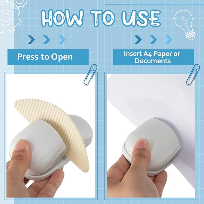 Faccito 1 Pcs Paper Holder Stand for Typing Non-Slip Mat Desktop Folder Document Holder with Anti-Slip Pads Portable Copy Stand Desktop Clamp for A4 Paper Office Reading (White)