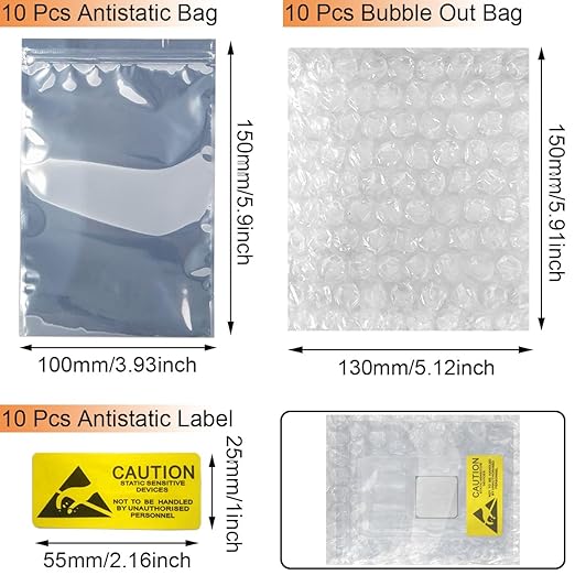CPU Case Tray for AMD, Clamshell Plastic Protective Box Holder for 938 939 940 AM4 AM3 AM2 FM1 FM2 APU FX, Thicken Plastic Shell, with 10pcs Antistatic Bag + Label + Bubble Wrap, 10 Pcs