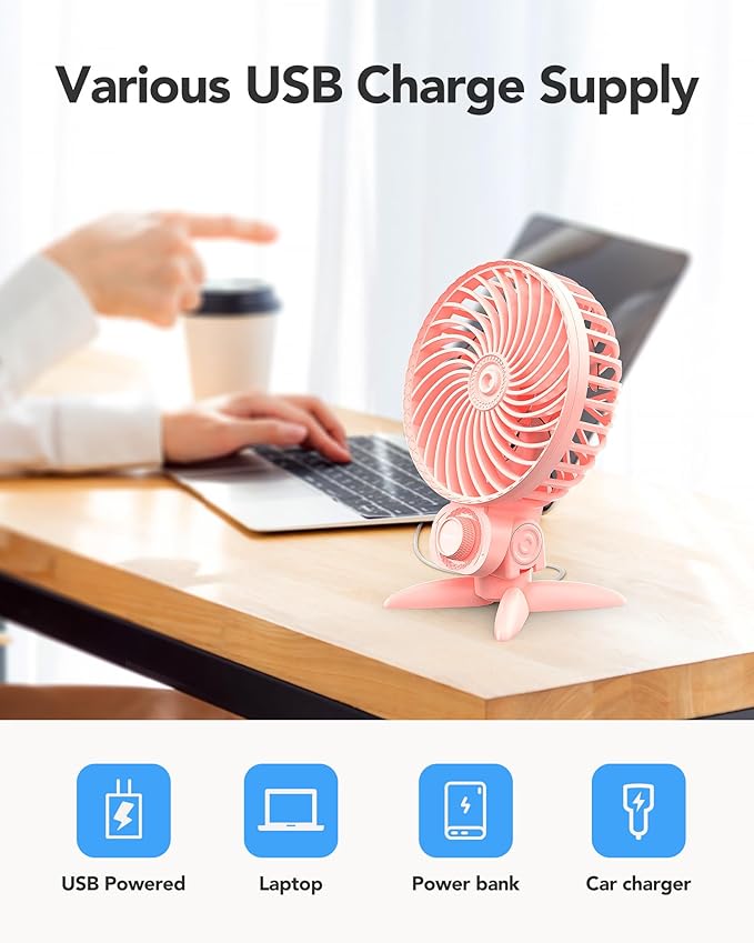 AaoLin USB Small Fan, Desk Fans with CVT Variable Speeds, Strong Cooling Airflow, Quiet Portable, Desktop Mini Personal Fan for Room, Home,Office, Bedroom-USB Powered
