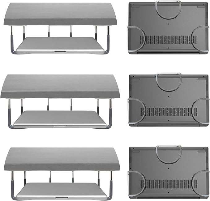 TidyFriend Rubberized Under Desk Laptop Mount - 9 Racks in 3 Sets, Laptop Under Desk Mount, Organizer Rack with Screws