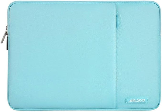 MOSISO Laptop Case 13.3 inch, 13-13.3 inch Laptop Sleeve Compatible with MacBook Air/Pro 13/Pro 14 M5 M4 M3 M2 M1, HP Dell ASUS Lenovo,Polyester Vertical Computer Sleeve Bag with Pocket, Turquoise