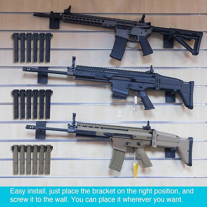 RUSFOL Solid ABS 6X Standard PMAG Wall Mount, Mag Holder, Home Magazine Storage Rack