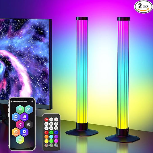 360° Smart Light Bar, Crystal Ambient Mood Light with 16 Million Colors, 213 Preset & 8 Scene Modes, Music Sync, Sound Active, 3 Modes Control RGB & IC Colorful Backlight for TV/Monitor/Gaming/Room