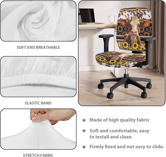 GLENLCWE Pride USA Flag Seat Covers for Chairs Protective Easy to Install Seat Cushion Split Protectors Lightweight Computer Office Chair Cover