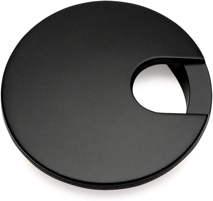 Cosmas® 50203FB Flat Black 2-1/2" Two Piece Zinc (Metal) Desk Grommet - 3" Overall Diameter