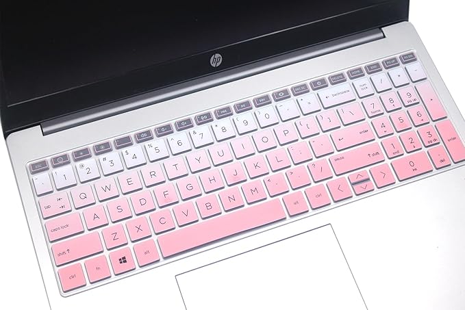 Keyboard Skin Compatible for 15.6" HP Laptop 15-fc 15-fd 15t-fd Series, HP Pavilion 15 15-eg/eh/er 15t-eg200/eg300 15z-eh300 Series, HP Pavilion 17z 17z-cp000 17z-ca200 17-cn 17-cp Series (Ombre Pink)