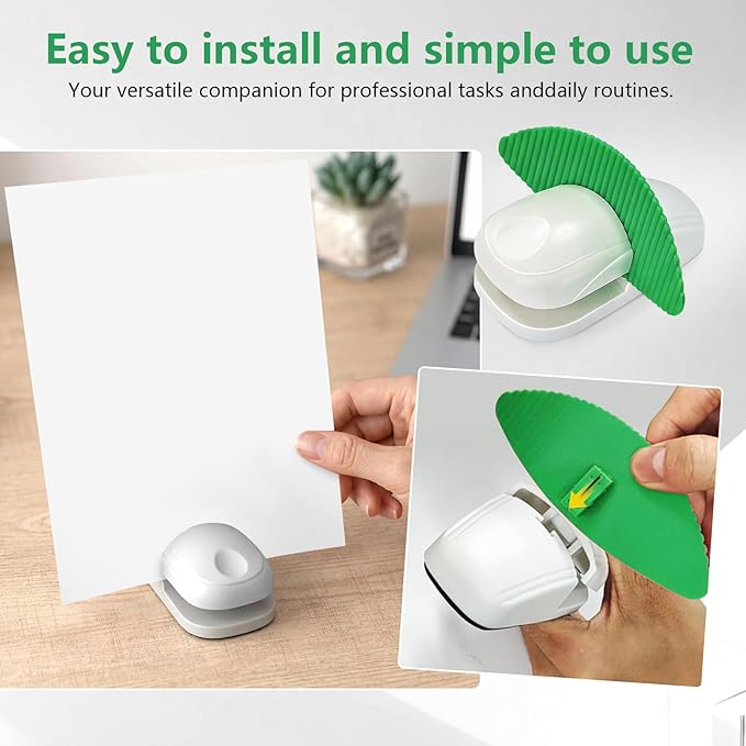 Plastic Document Holder for Typing, Portable Paper Stand with Non-Slip Base for A4 Paper, Compact Reading Clip Holder for Office Desk, Computer, Bank - Green