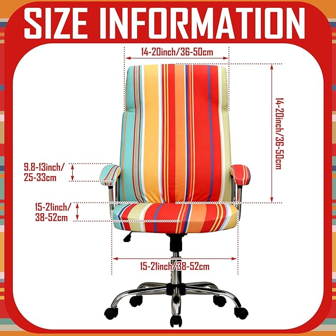 Gilprop 4 Pcs Office Computer Chair Seat Covers Set Universal Desk Rotating Chair Slipcovers Stretch Chairs Armrest Cover Pads Office Cushion Backrest