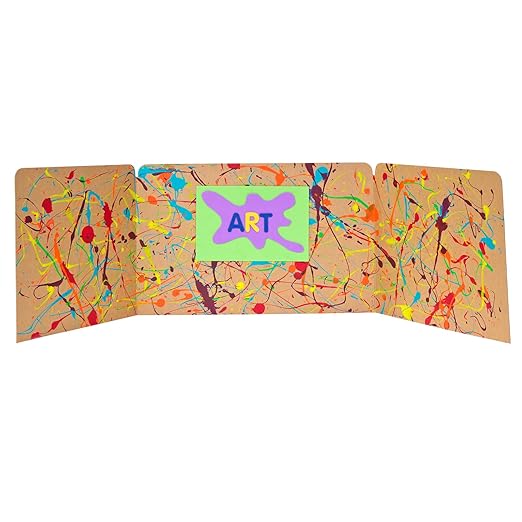Really Good Stuff Standard Privacy Shields for Student Desks – Set of 12 - Matte - Study Carrel Reduces Distractions - Keep Eyes From Wandering During Tests , Red With School Supplies Pattern