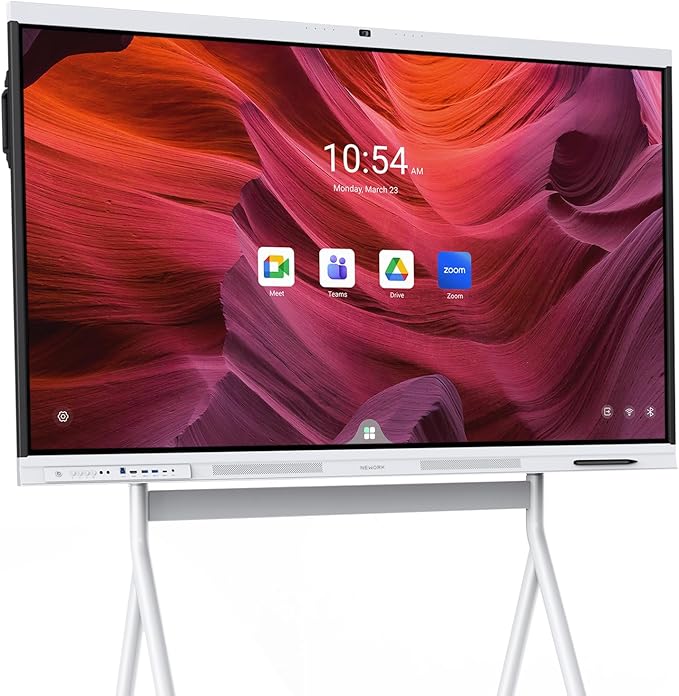 Smart Board, 65" All-in-One Interactive Whiteboard, Google EDLA Certified, 48MP CMOS Sensor 4K UHD Camera, 8 AI Noise-Canceling Mics, for Professional Business Meetings and Classroom