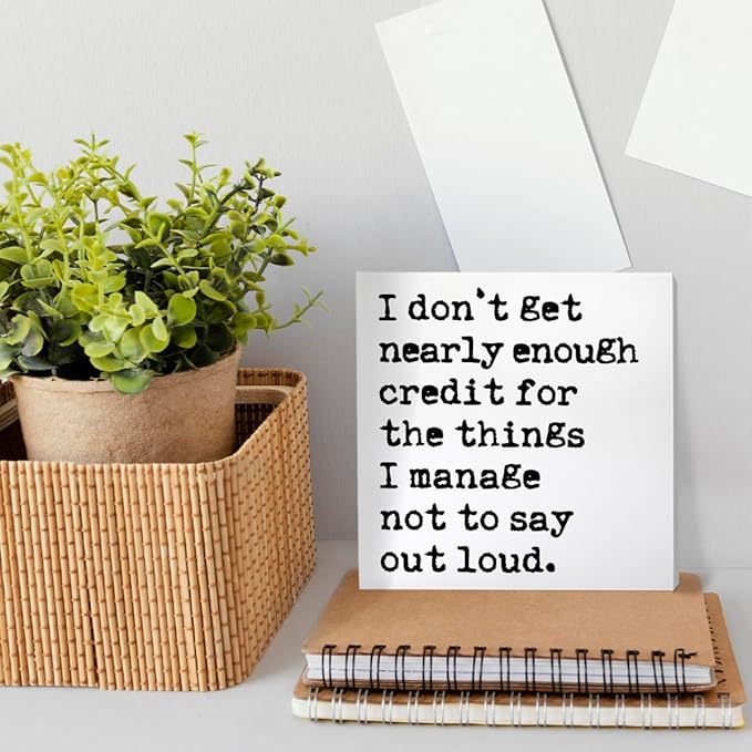 Funny Office Desk Decor Wooden Sign, Funny Office Decoration for Work Women Men, Gifts for Coworker Colleague
