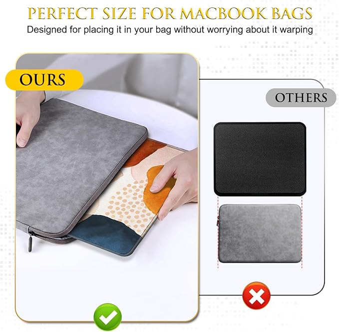 JIKIOU Mouse Pad with Non-Slip Rubber Base, Premium-Textured & Washable Computer Mousepad with Stitched Edges, Mouse Pads for Computers, Laptop, Gaming, Office & Home, 10.2 x 8.3 in Boho