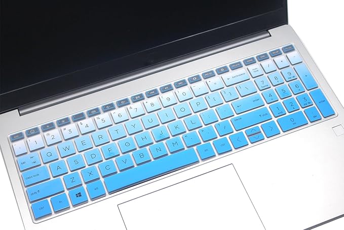 Keyboard Skin Cover Compatible for 2024 2023 2022 HP 15.6" Laptop 15t 15z 15-fc 15-fd Series 15z-fc000 15t-fd000, HP Pavilion 15 15-eg/eh/er 15t-eg200/eg300 15z-eh300 Series 15-fc0093dx (Ombre Blue)