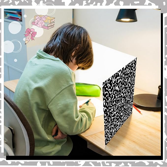 AmazingSpark 24 Pcs Composition Notebook Privacy Folders Desk Dividers Testing Dividers for Students Desk Classroom Easy Clean Privacy Folder Boards for School Teacher Office Home Study Supplies