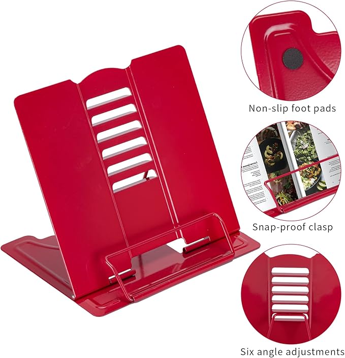 Metal Book Stand Adjustable Book Holder for Reading