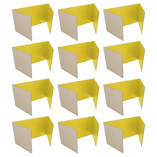 Flipside Products 18”x 48” Yellow Study Carrel, Privacy Boards, Student Privacy and Focus Booth for The Classroom, Desk Divider Cubby for Tests, Made in USA - 12 Pack