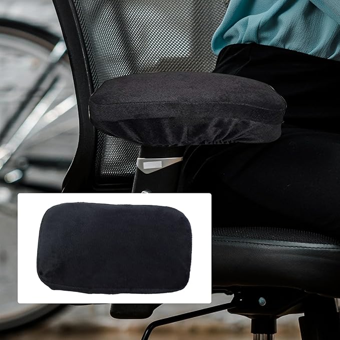 2Pcs Set Arm Rest Pillow Memory Foam Armrest Pads Armrest Cushions Elbow Pillow Pressure Relief Arm Rest Cover Pillow Support Cushion for Computer, Gaming Recliners Desk Chairs Office Chair