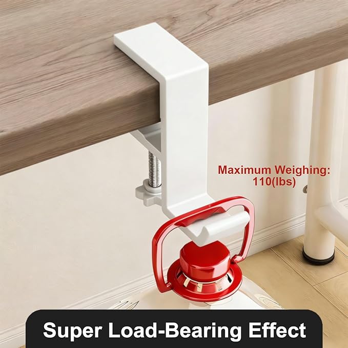 Headphone Stand - Aluminum Alloy Headphone Holder, Under Headset Stand for Desk Fit for PC Gaming Headset Hanger Hook Suitable for Office, Computer, Student Class Desk, Handmade Creator Table (White)