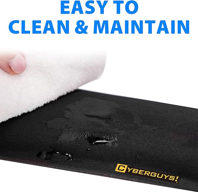Cyberguys! Ergonomic Keyboard Wrist Rest and Mouse Pad Set, Silicone Gel Wrist Support with Non-Slip PU Base, Soft Lycra Desk Accessories for Office, Gaming & Laptop