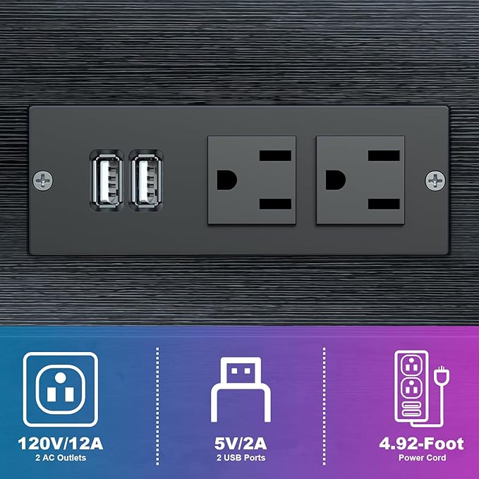 Height Adjustable Computer Tower Stand with Charge Station and USB Charging Port, 2-Tier ATX-Case Cart, Under Desk Mobile PC Stand, CPU Holder Cart with Locking Caster Wheels for Fits Most PC