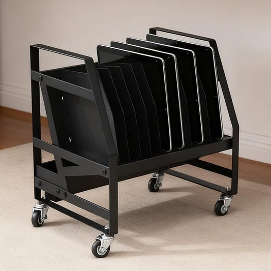 10 Slot Laptop Charging Cart Mobile Open Storage Rack with 4 Removable Wheels, Fits Laptops, Tablets, Ipads for Classrooms, Libraries, Office Desks
