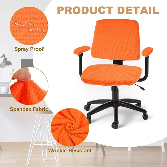uxcell Computer Office Chair Cover with Armrest Covers for Computer Rotating Chair, Desk Chairs Sky Blue