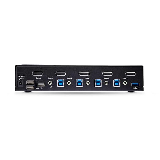 StarTech.com 4-Port DisplayPort KVM Switch, 8K 60Hz / 4K 144Hz, Single Display, DP 1.4, 2X USB 3.0 Ports, 4X USB 2.0 HID Ports, Push-Button & Hotkey Switching, TAA Compliant (D86A2-4-PORT-8K-KVM)