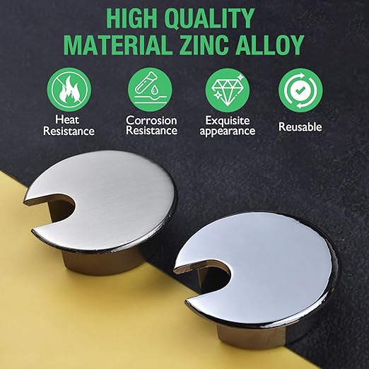 EASYEAH 2 Pcs Desk Grommet 1-3/8" / 35 mm, Desk Cord Hole Cover, Cable Grommet Metal Zinc Alloy Materilal, Desk Hole Grommet for Home & Office Pc, Detachable Cable Cord Organizer-Bronze