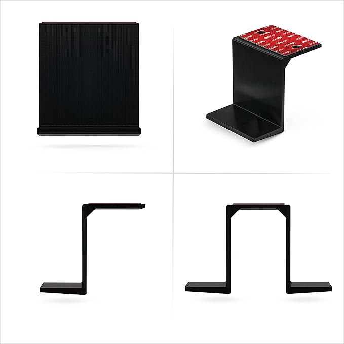 BRAINWAVZ Twin Under Desk Laptop & Device Holder Mount, Adhesive & Screw in, Devices Upto 3" Like Small Computers Laptops MacBook Surface Keyboard Routers Modems Cable Box Network Switch & More.