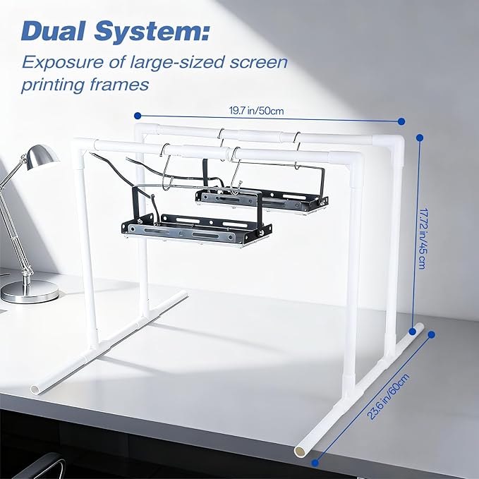 Ecoofor 2 Pcs 50 W LED UV Light for Screen Printing with Dual Stands, Exposure Unit for Screen Printing Kit, Photo Emulsion, and Cyanotypes