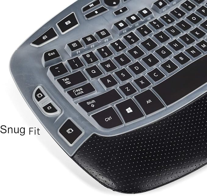 CaseBuy Keyboard Cover Compatible with Logitech K350 MK550 MK570 Wireless Wave Keyboard Accessories, K350 MK550 Keyboard Silicon Protector Skin, Black