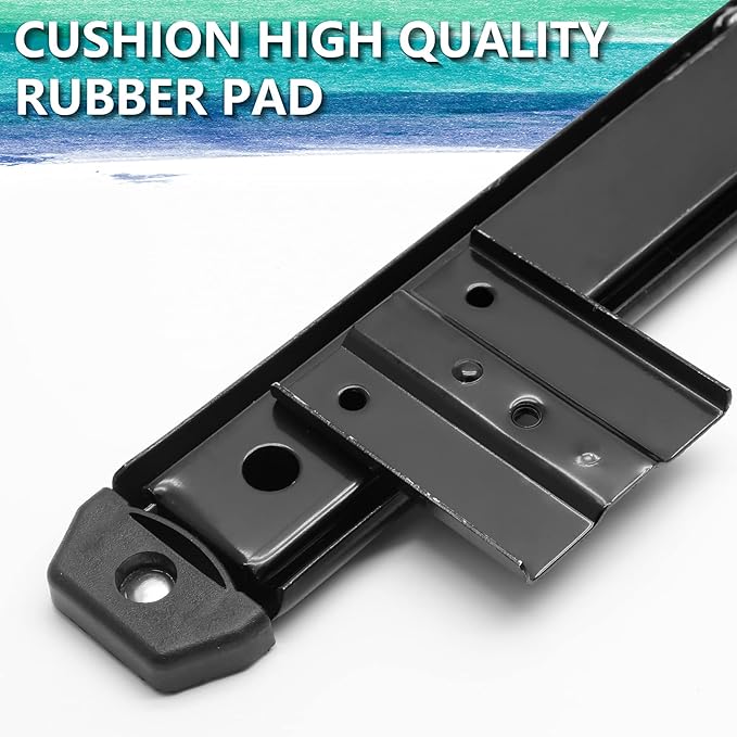 Bonsicoky 2Pcs 14 Inch Keyboard Slide, Heavy Duty Ball Bearing Slides, Computer Keyboard Drawer Tray Accessories, Cabinet Furniture Rails Rack, Black