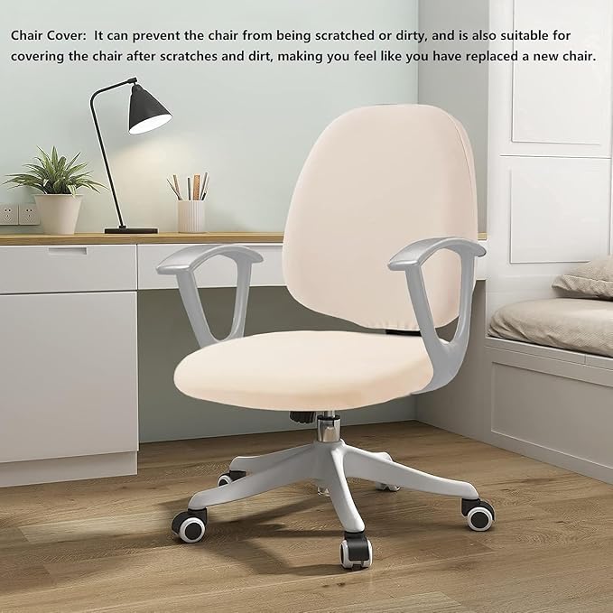 Office Chair Covers - 2 Piece Protective Stretchable Chair Seatcovers Stretch Chair Slipcover, Removable Washable Universal Armchair Cover Slipcover Chair Seat Cover Protector Cover