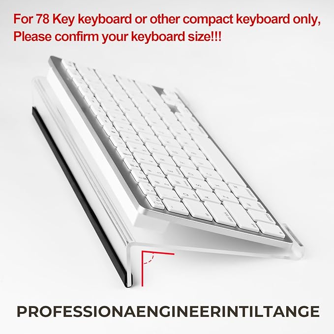 Egchi Small Computer Keyboard Stand, 11.8 x 5.1 Inch- Keyboard Tray for 78 Keys Keyboard, Acrylic Keyboard Riser Lift for Desk, keyboard Holder for Mini Computer Keyboard & Apple Magic Keyboard -Clear