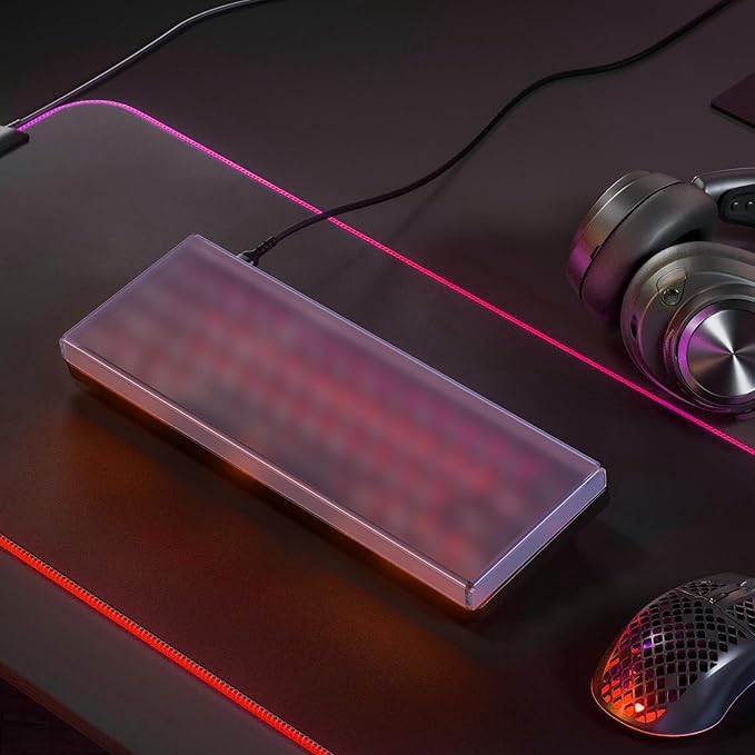 GEEKRIA Premium Acrylic Keyboard Dust Cover for 60% Compact 61 Keys Keyboard Compatible with RK Royal KLUDGE RK61, Razer Huntsman Mini 60% Gaming Keyboard