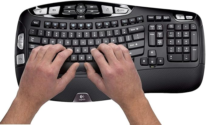 Logitech MK550 Wireless Wave K350 Keyboard and Mouse Combo - Long Battery Life, Ergonomic Wave Design
