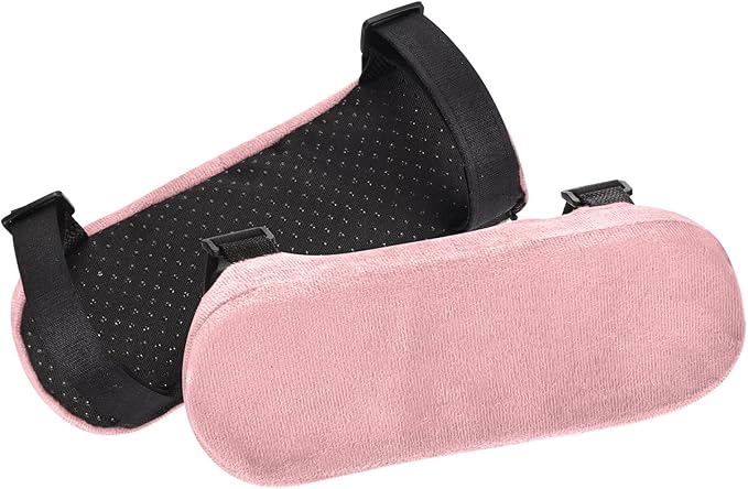 PATIKIL Office Chair Arm Pads, 2 pcs Office Chair Arm Cover Soft Office Chair Armrest Pads Memory Foam Cotton Removable Washable for Desk Computer Gaming, Pink