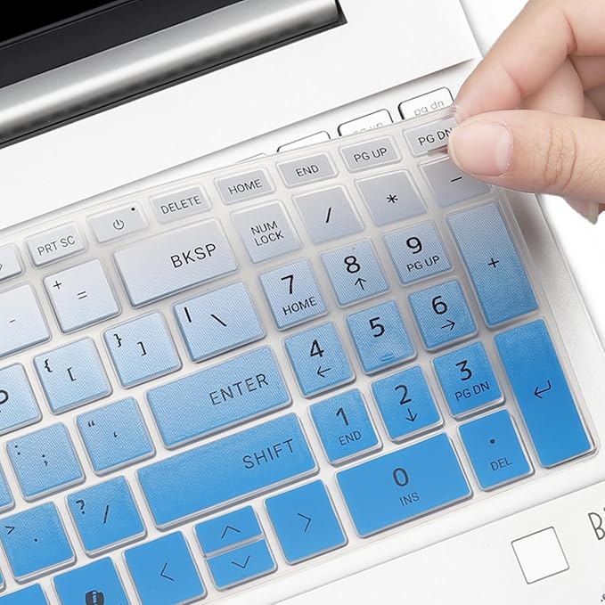 Keyboard Cover for 2025 2024 HP Laptop 15-fc 15-fd 15.6" Series 15z-fc000 15t-fd000 15-fd0123dx 15-fd0127dx 15-fc0245dx 15-fc0025dx 15-fd0023dx 15-fd0005dx 15t-fd100 fd0083wm 15-fc0093dx-OmbreBlue