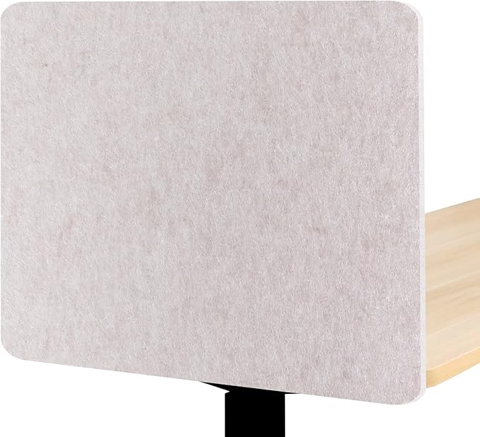 Desk Divider, Clamp On Felt Desk Privacy Panels, Acoustic Sound Absorbing Desk Partition for Office Desk, Reduce Distractions, Oatmeal, 2 Pack, 16 x 24 in