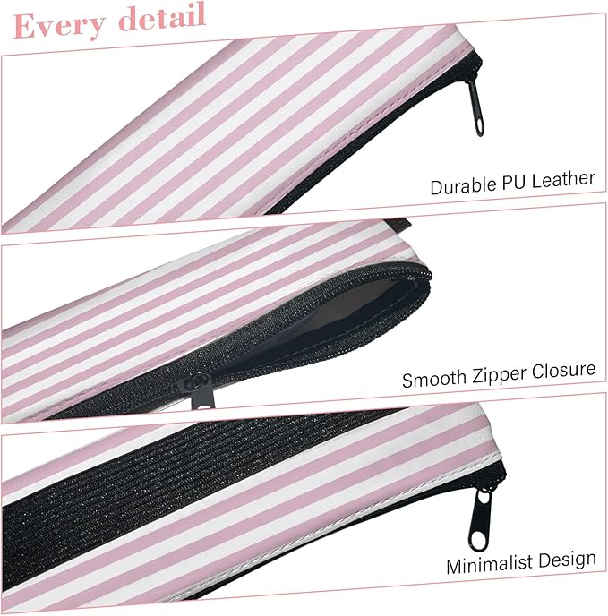 4 Pack Elastic Pen Holder for Notebook, Prints Pouch with Elastic Band and Zipper, Leather Pen Holder for Planners, Journals, Book (Simple Style)