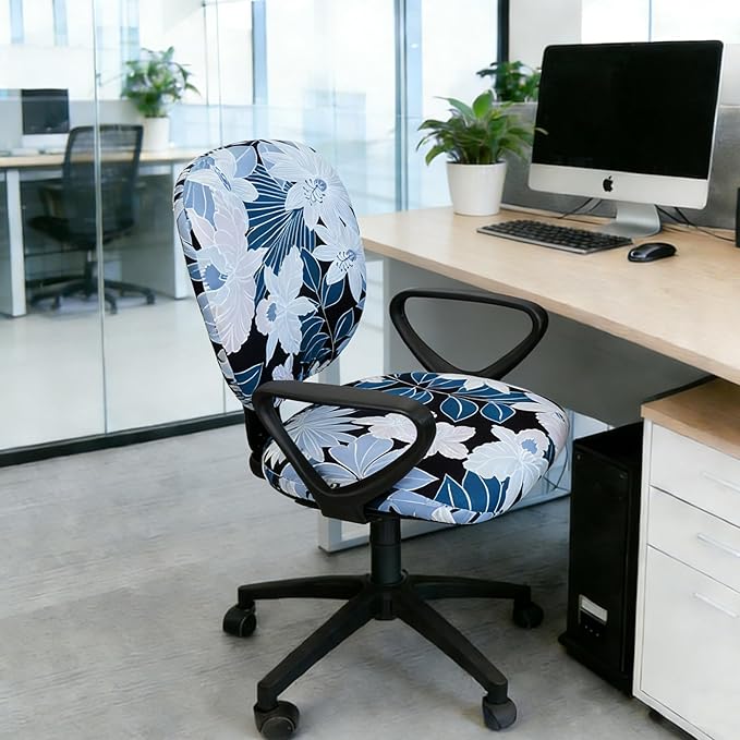 Melaluxe Computer Office Chair Cover - Protective & Stretchable Universal Chair Covers Stretch Rotating Chair Slipcover