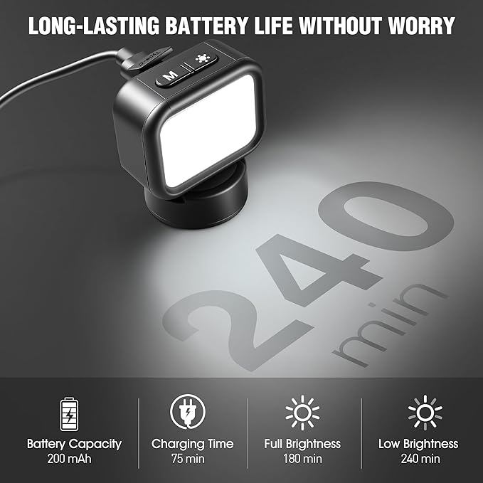 Mini Light for Insta360 Link2, Portable Magnetic Webcam Fill Lighting for Insta 360 Link 2 C Accessories with 4 Color Temperatures & Stepless Dimming, Magnetic Mount, Type-C Rechargeable