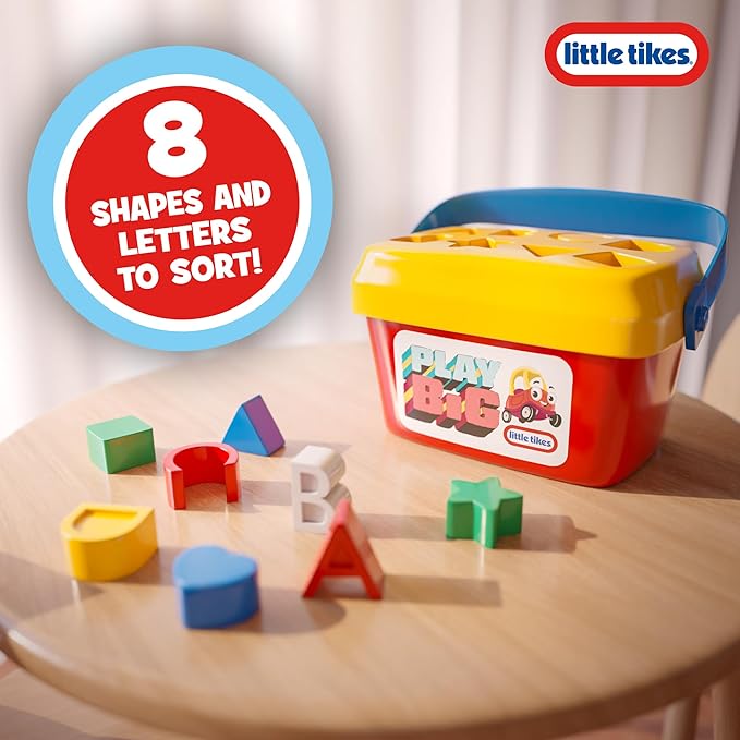 Lollipop Educational Toddlers Little Tikes Shape Sorter - Shapes and Letters - Big Play for Learning - Easy Storage 8 Shapes and Letter Sorter Great for Kids 10 Months+