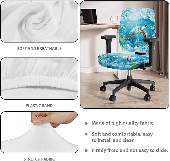 GLENLCWE Moon Sun on Black Office Chair Cover Stretchable Seat Covers Universal Computer Chair Covers Rotating Chair Slipcover Computer Chair Protector