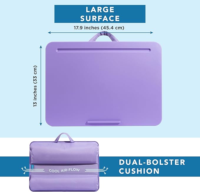 LAPGEAR Original Lap Desk – Fits Up to 17” Laptops – Purple Amethyst – Style No. 45152