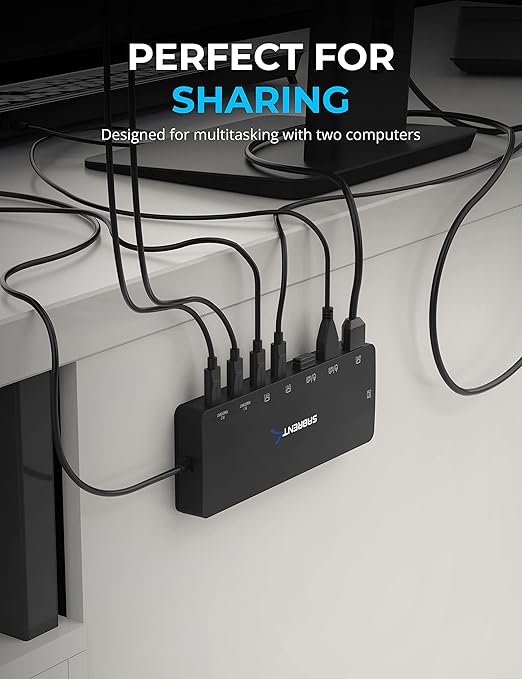 SABRENT KVM Switch, USB-C, 1 PC to 2-Displays with 60 Watt Power Delivery (USB-CKDH)
